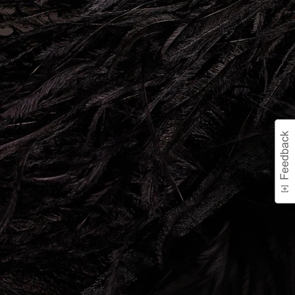 Black Sequin Feather Trim PullOn Stretch Midi Skirt Christmas NYE XS Fits 4/6 - Picture 7 of 7